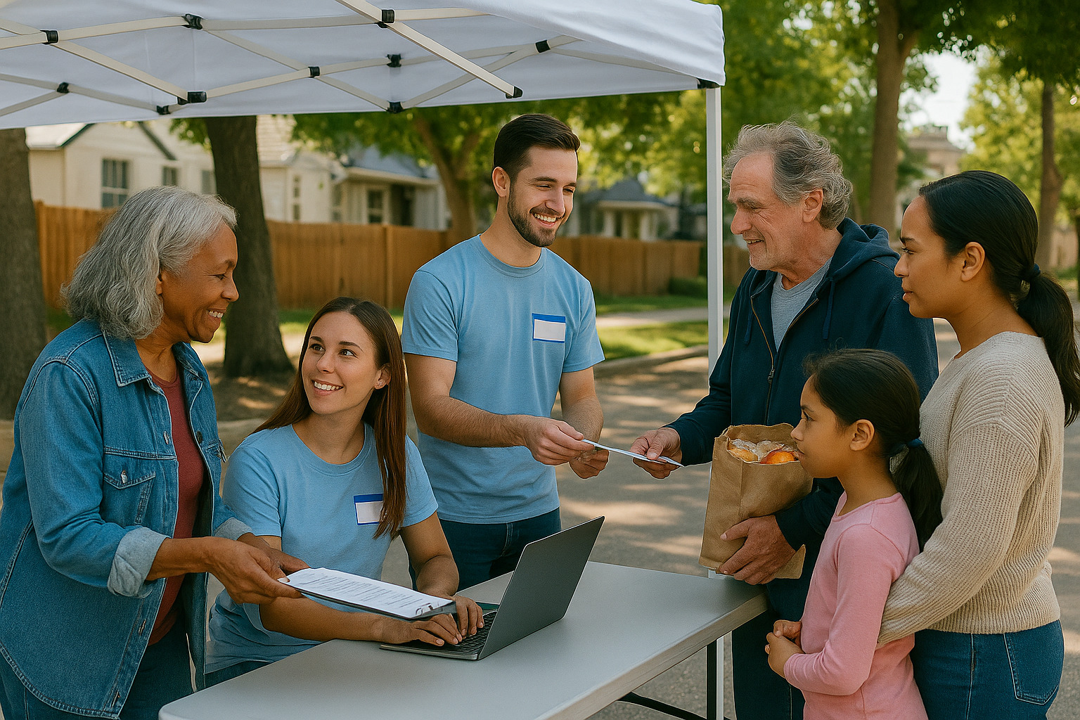 Community Support - Volunteers helping families